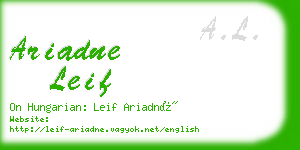 ariadne leif business card
